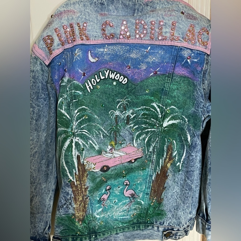 Vintage Distressed Studded Hollywood / Pink Cadillac Jean Jacket​​​​​​​​​​​​​​​​ - Picture 8 of 13
